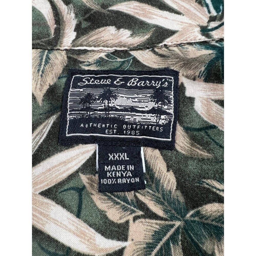 Steve and Barrys Tropical Print Mens Short Sleeve Button Down Shirt XXXL or 3XL - Picture 9 of 9